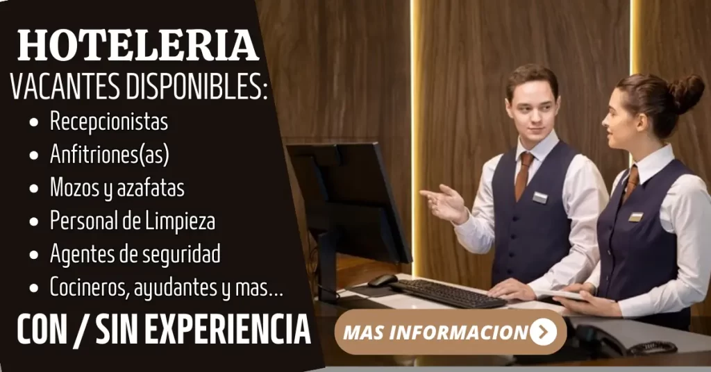 OPORTUNIDADES LABORALES EN HOTELERÍA